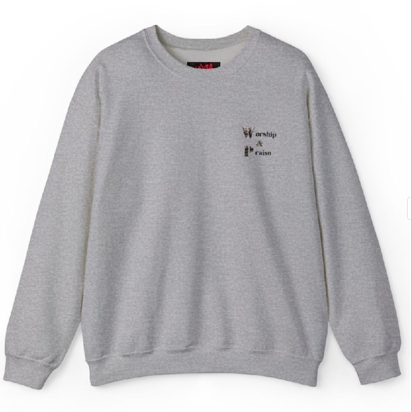 Gray Worship and Praise Men's Sweater - Picture 1 of 5